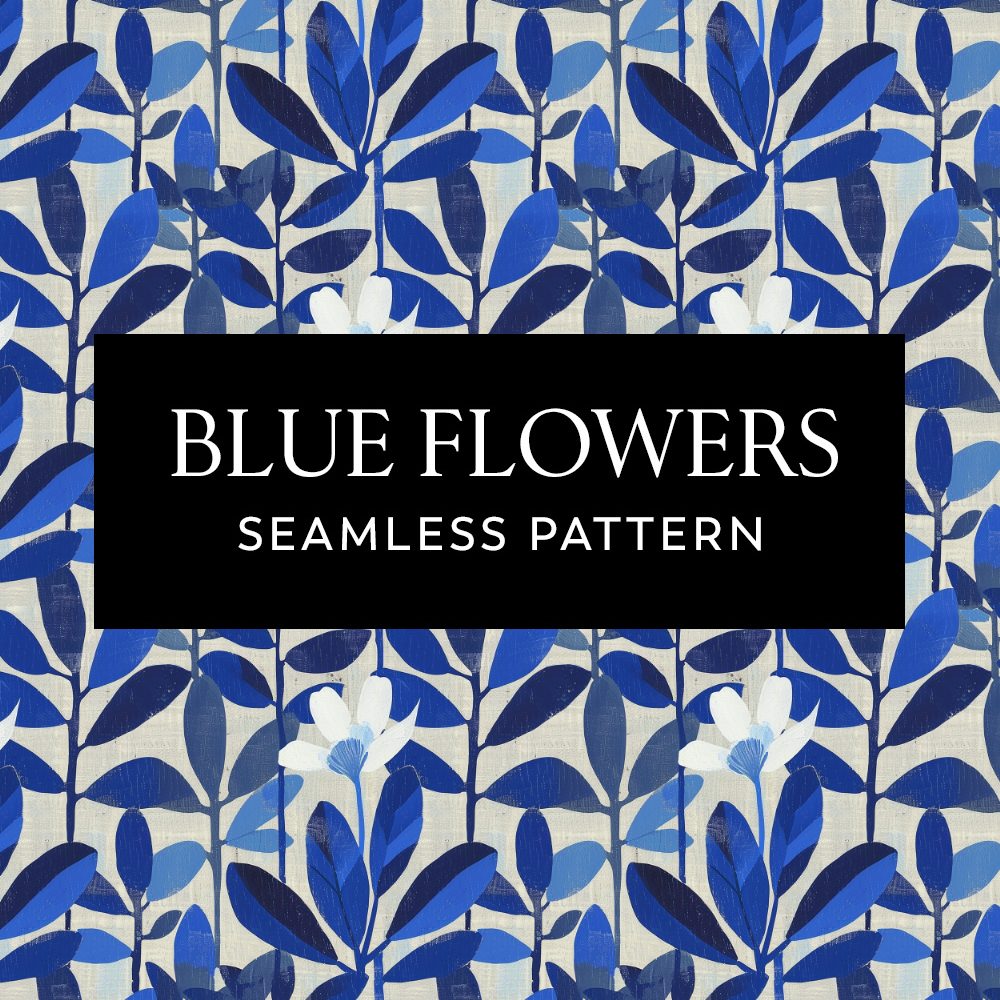 Blue Flowers Seamless Pattern by Leysa Flores www.wordpress-1260670-4533758.cloudwaysapps.com